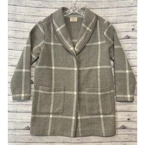 MARINE LAYER Womens Liverpool Shawl Collar Wool Jacket Sz S Snap Button Plaid